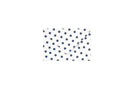 Φάκελος 7,5x11 λευκό με navy blue πουά