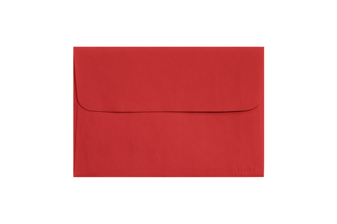 Φάκελος 12,8x18,8 κόκκινο γκοφρέ γραμμωτός