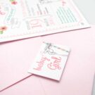 Λεπτομέρεια: Φάκελος μεταλλιζέ ροζ, καρτάκι με θέμα καλαμάκι και Κάρτα μεταλλιζέ λευκή με θέμα καλαμάκι, vintage πλαίσιο_Κωδικός 50623