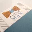 Λεπτομέρεια Φάκελος γραμμωτός μπλε marine και Κάρτα υπόλευκη με θέμα παπιγιόν_Κωδικός 50833
