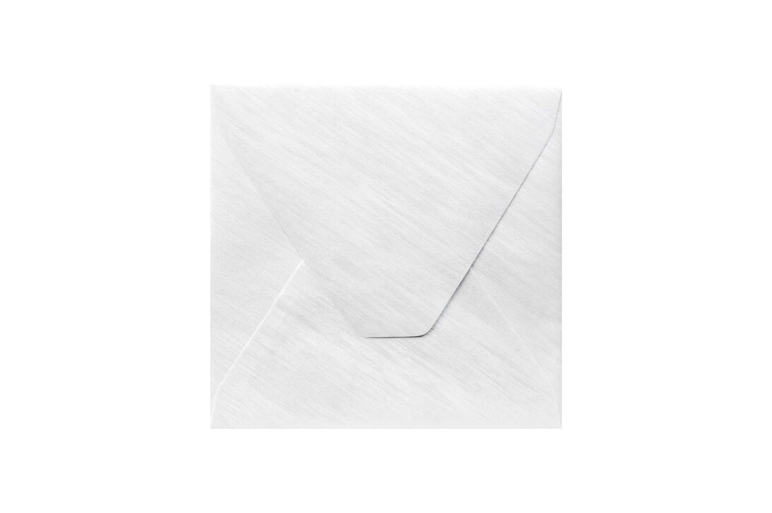 Φάκελος 15,6x15,6 επιχρισμένο μεταλλικό λευκό γραμμωτό silk