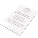 Επαγγελματική κάρτα (business card) σε χαρτί γυαλιστερό λευκό με εκτύπωση μελάνι, ασημοτυπία και γκοφρέ