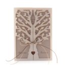 Προσκλητήριο Γάμου: Lasercut δένδρο ζωής σε χαρτί μεταλλιζέ (περλέ) κρεμ και κάρτα μεταλλιζέ (περλέ) άμμου και εκτύπωση μίας όψης με θέμα καρδιά