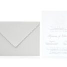 Προσκλητήριο Γάμου: Φάκελος διάστασης 16x22 εκατ. σε χαρτί γκοφρέ γραμμωτό γκρι 160γραμ. με μονογράμματα και κλαδιά σε γκοφρέ εκτύπωση και Κάρτα σε χαρτί γκοφρέ γραμμωτό υπόλευκο 250 γραμ. με μονογράμματα και κλαδιά σε γκοφρέ εκτύπωση και κείμενο με εκτύπωση μελάνι γκρι_Κωδικός ΓΝΣ 3002