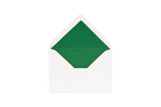 Φάκελος 9,5x13 λευκό γκοφρέ σταυρωτό (οριζόντιες&κάθετες γραμμές) με εσωτερική επένδυση (φόδρα) πράσινο ματ_κωδικός 00354